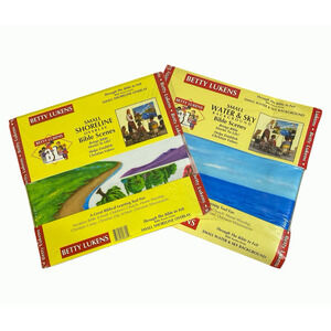 Betty Lukens Through The Bible In Felt Shoreline Overlay & Water Sky Background